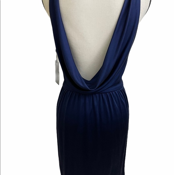 Laila Azhar dark blue 100% silk dress Size Medium New With Tag. - Picture 6 of 11